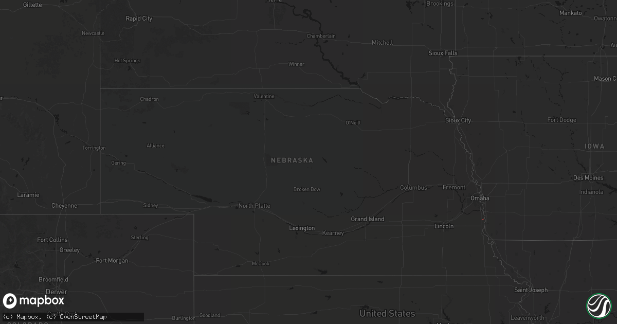 Hail map in Nebraska on May 22, 2026