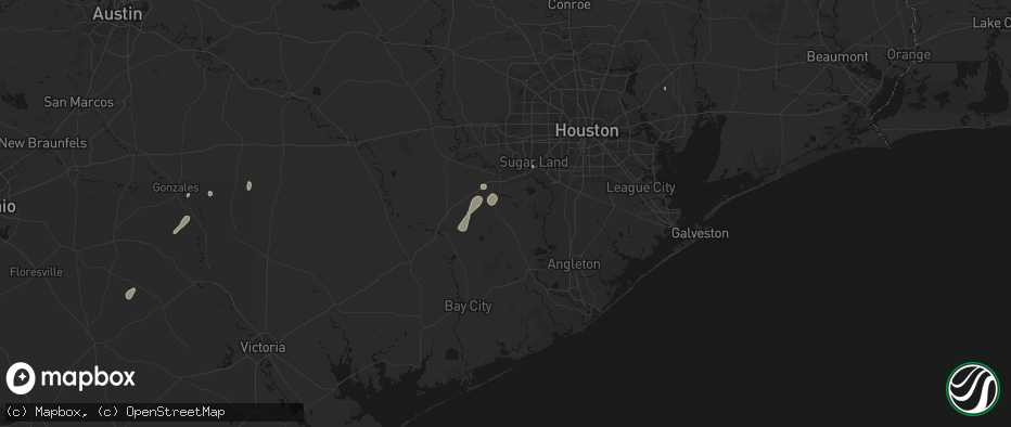 Hail map in Needville, TX on May 22, 2026