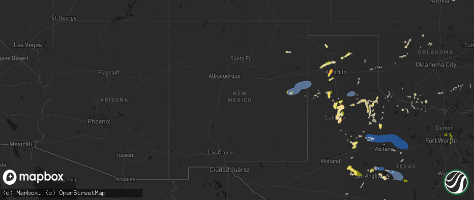 Hail map in New Mexico on May 22, 2026