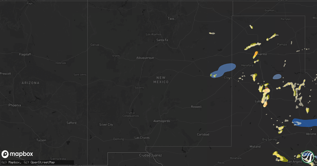 Hail map in New Mexico on May 22, 2026