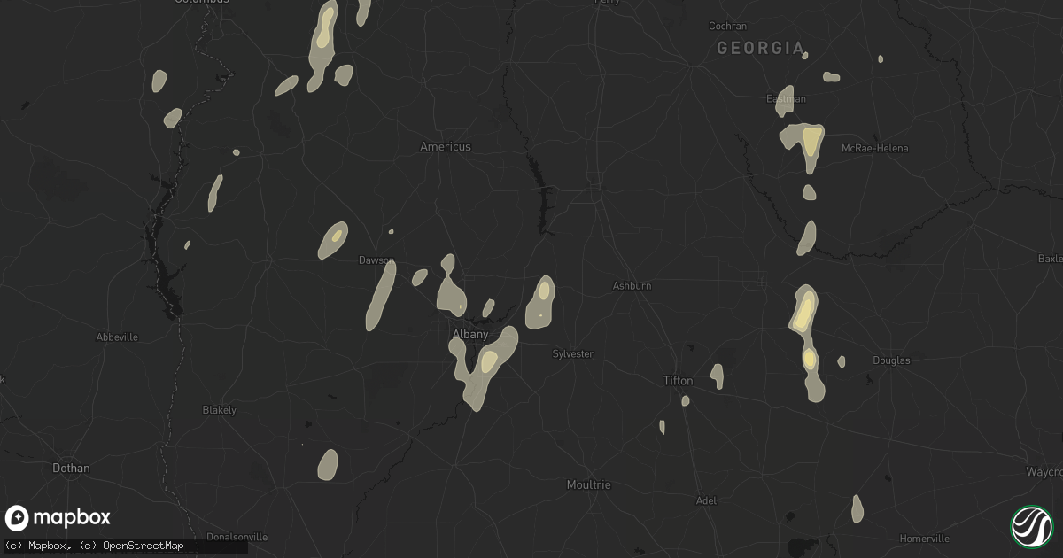 Hail map in Oakfield, GA on May 22, 2026