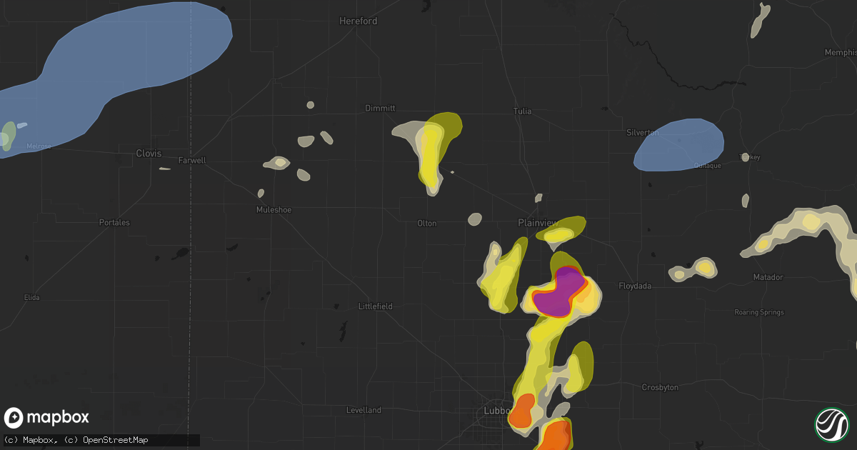 Hail map in Olton, TX on May 22, 2026