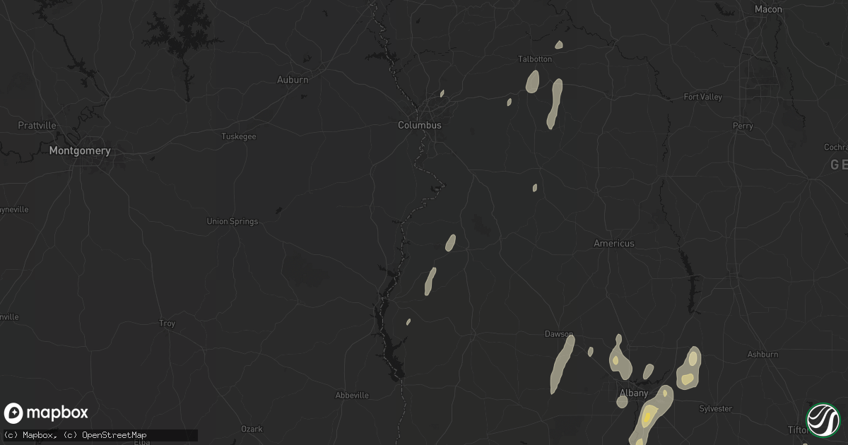 Hail map in Omaha, GA on May 22, 2026