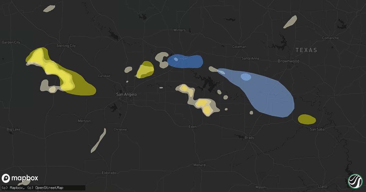 Hail map in Paint Rock, TX on May 22, 2026
