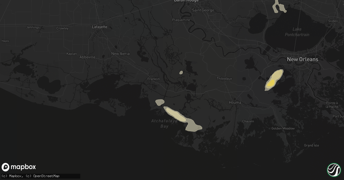 Hail map in Patterson, LA on May 22, 2026
