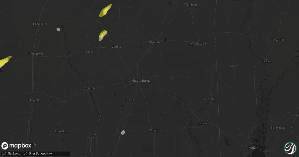 Hail map in Petal, MS on May 22, 2026