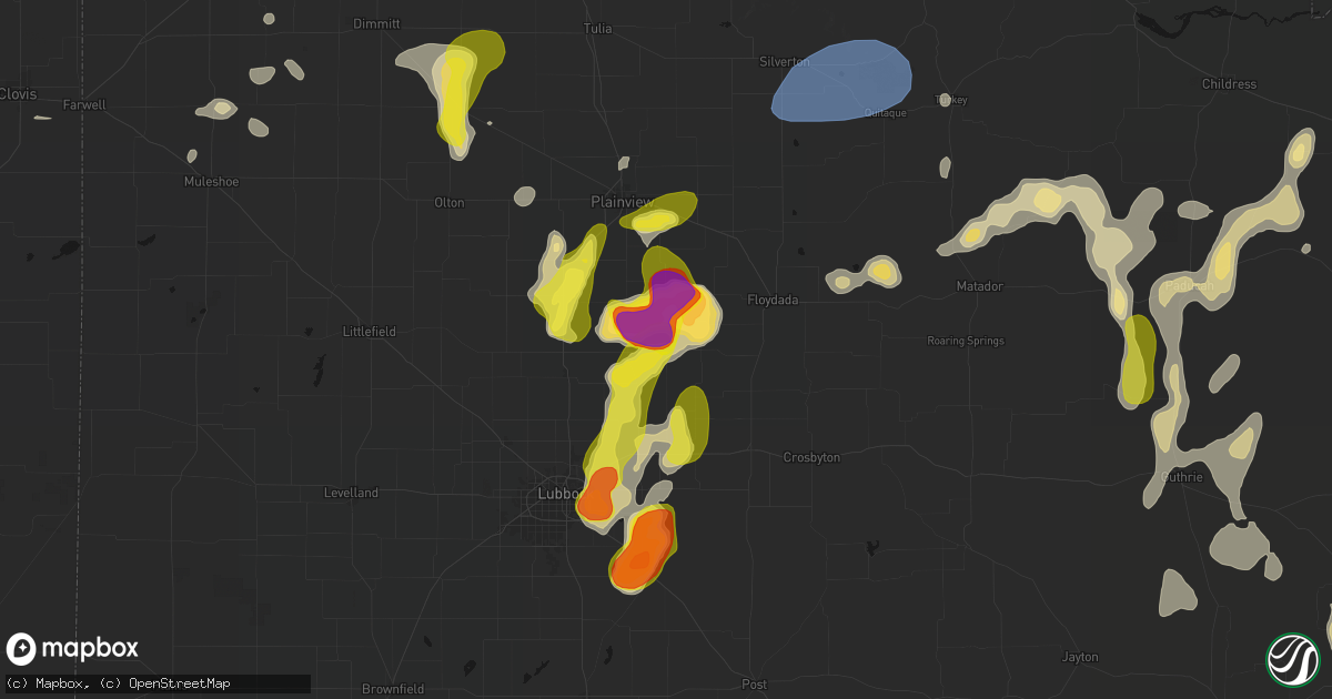 Hail map in Petersburg, TX on May 22, 2026