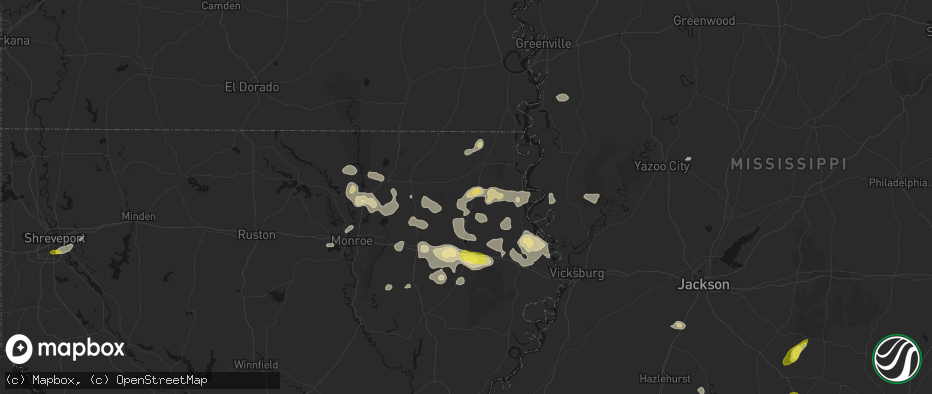 Hail map in Pioneer, LA on May 22, 2026