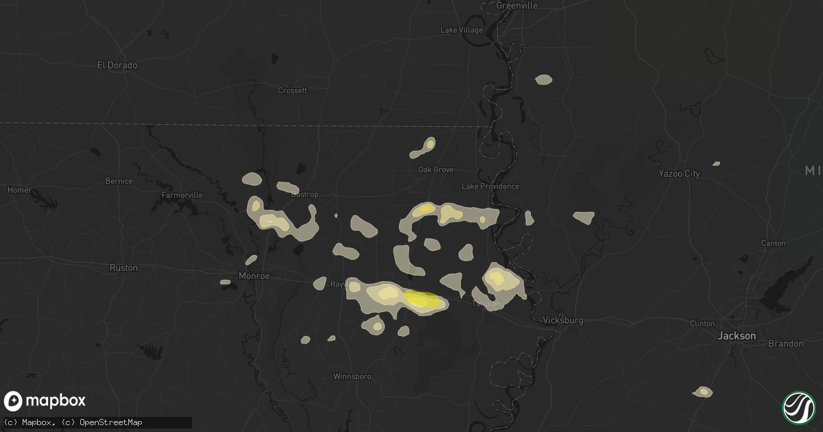 Hail map in Pioneer, LA on May 22, 2026