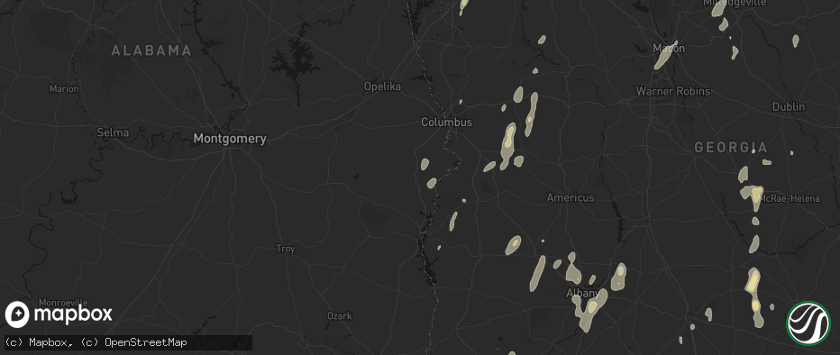 Hail map in Pittsview, AL on May 22, 2026