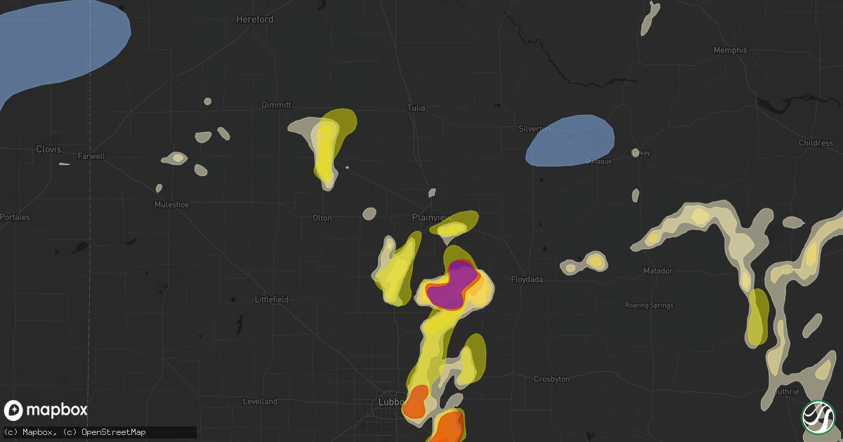 Hail map in Plainview, TX on May 22, 2026