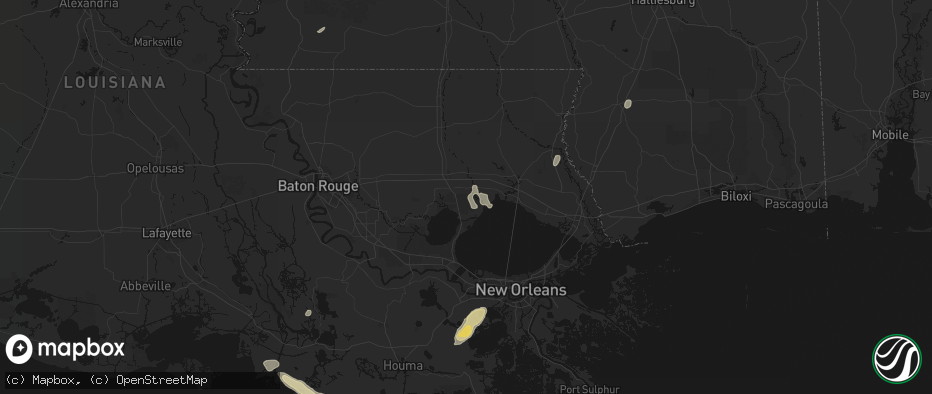 Hail map in Ponchatoula, LA on May 22, 2026