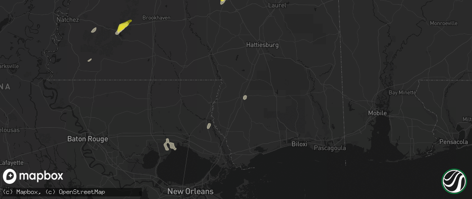 Hail map in Poplarville, MS on May 22, 2026