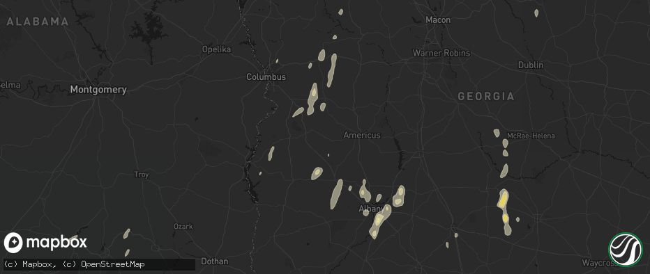 Hail map in Preston, GA on May 22, 2026