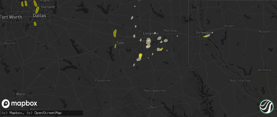 Hail map in Price, TX on May 22, 2026