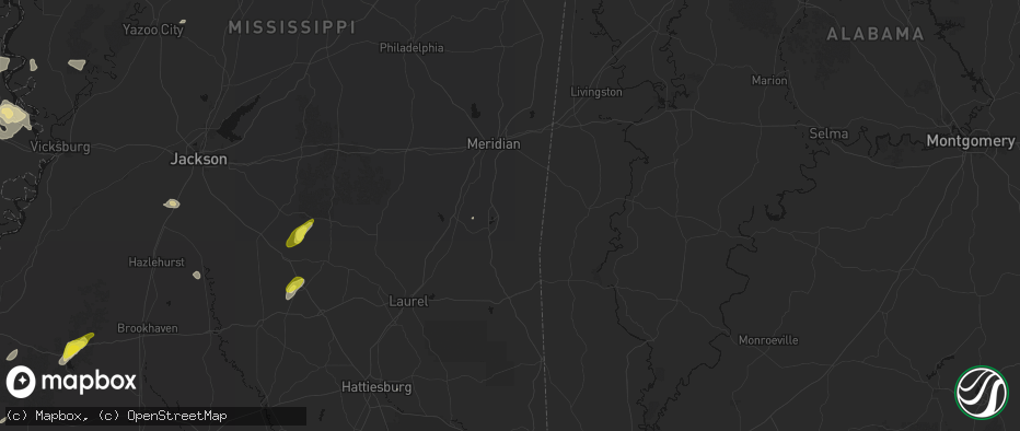 Hail map in Quitman, MS on May 22, 2026