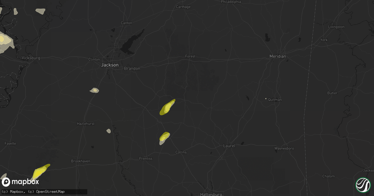 Hail map in Raleigh, MS on May 22, 2026