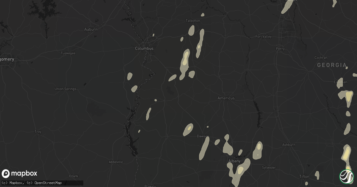 Hail map in Richland, GA on May 22, 2026