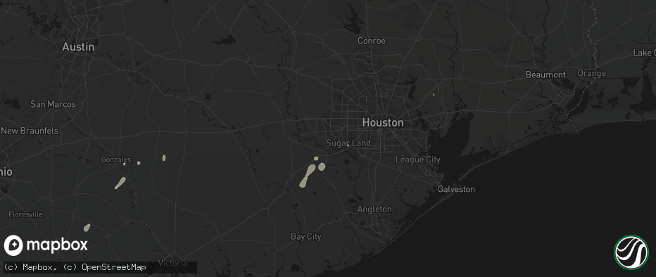 Hail map in Richmond, TX on May 22, 2026