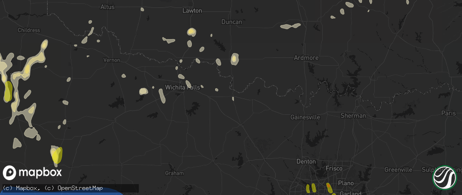 Hail map in Ringgold, TX on May 22, 2026