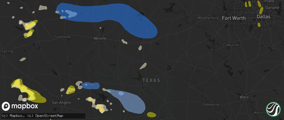 Hail map in Rising Star, TX on May 22, 2026