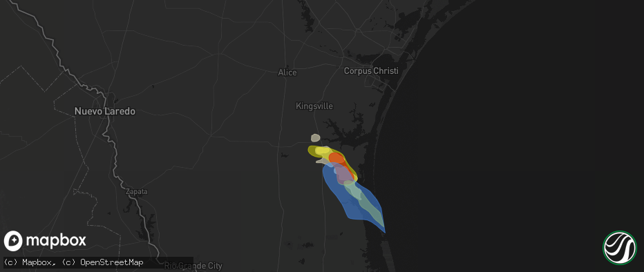 Hail map in Riviera, TX on May 22, 2026