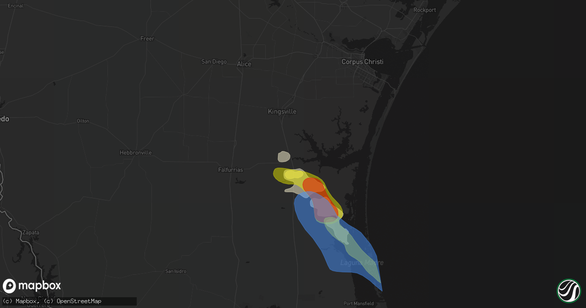 Hail map in Riviera, TX on May 22, 2026