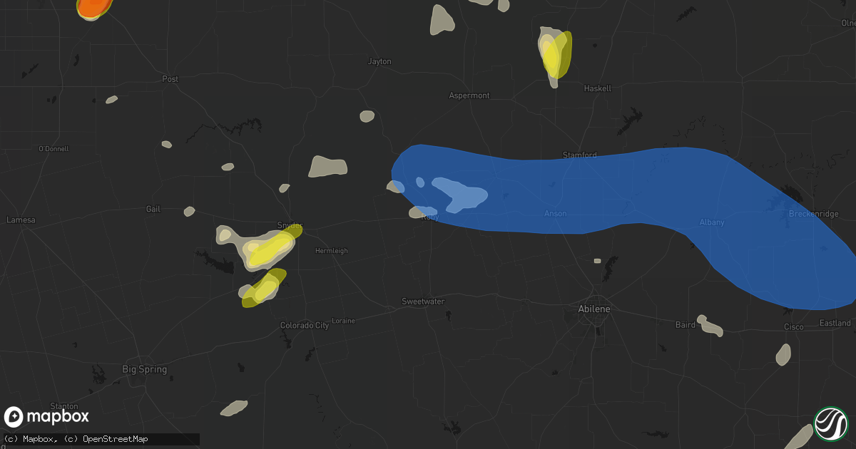 Hail map in Roby, TX on May 22, 2026