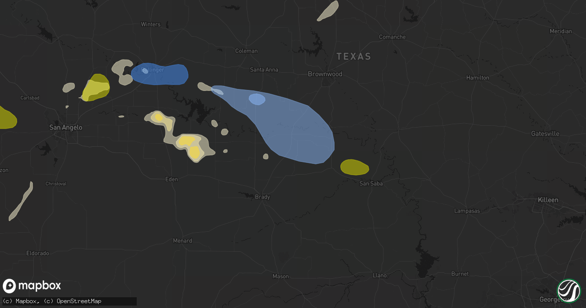 Hail map in Rochelle, TX on May 22, 2026
