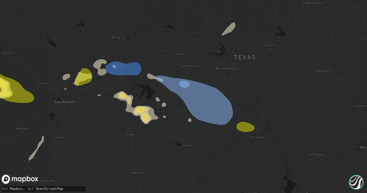 Hail map in Rockwood, TX on May 22, 2026