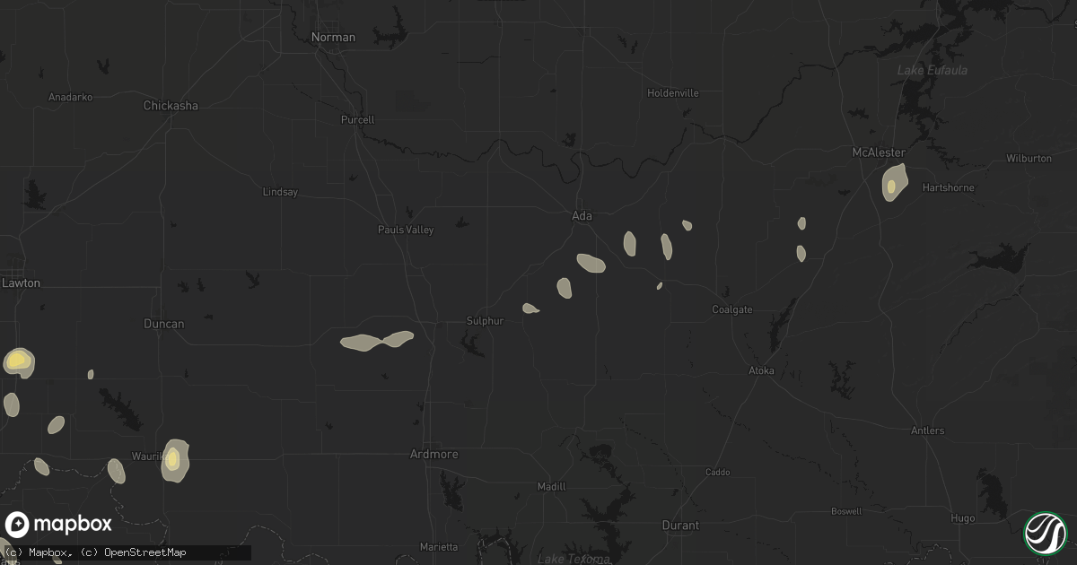 Hail map in Roff, OK on May 22, 2026