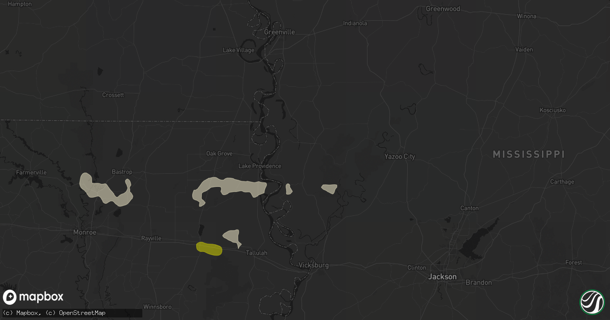 Hail map in Rolling Fork, MS on May 22, 2026