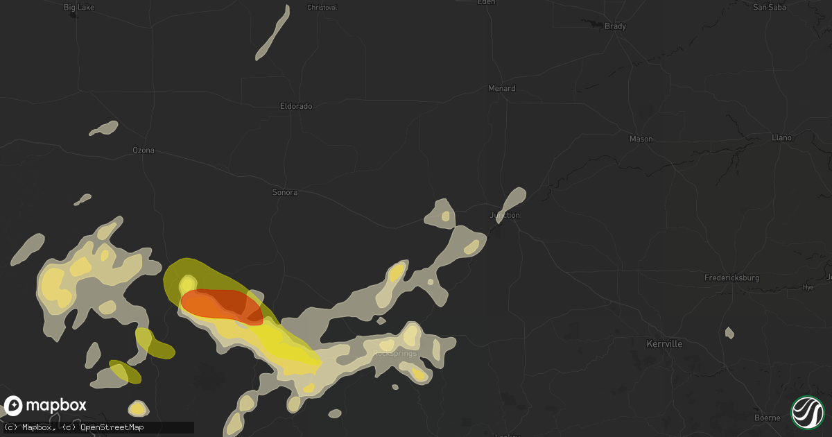 Hail map in Roosevelt, TX on May 22, 2026