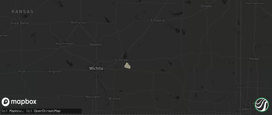 Hail map in Rosalia, KS on May 22, 2026