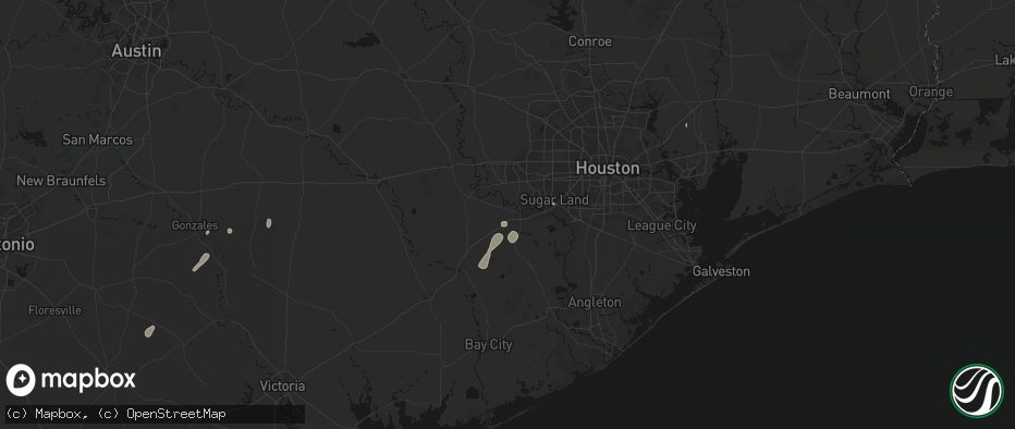 Hail map in Rosenberg, TX on May 22, 2026