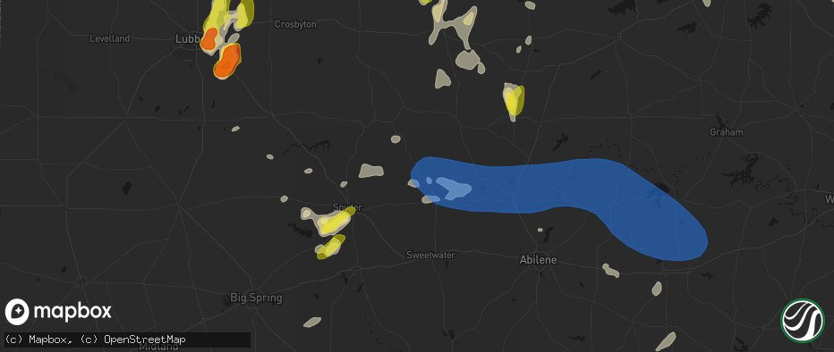 Hail map in Rotan, TX on May 22, 2026