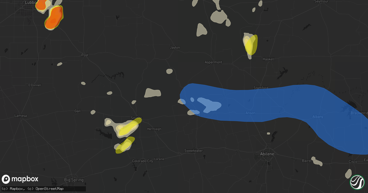 Hail map in Rotan, TX on May 22, 2026