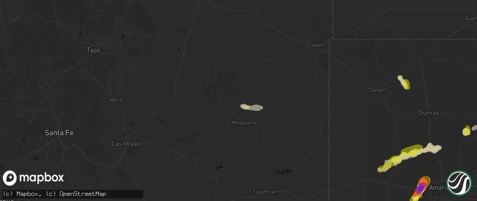 Hail map in Roy, NM on May 22, 2026