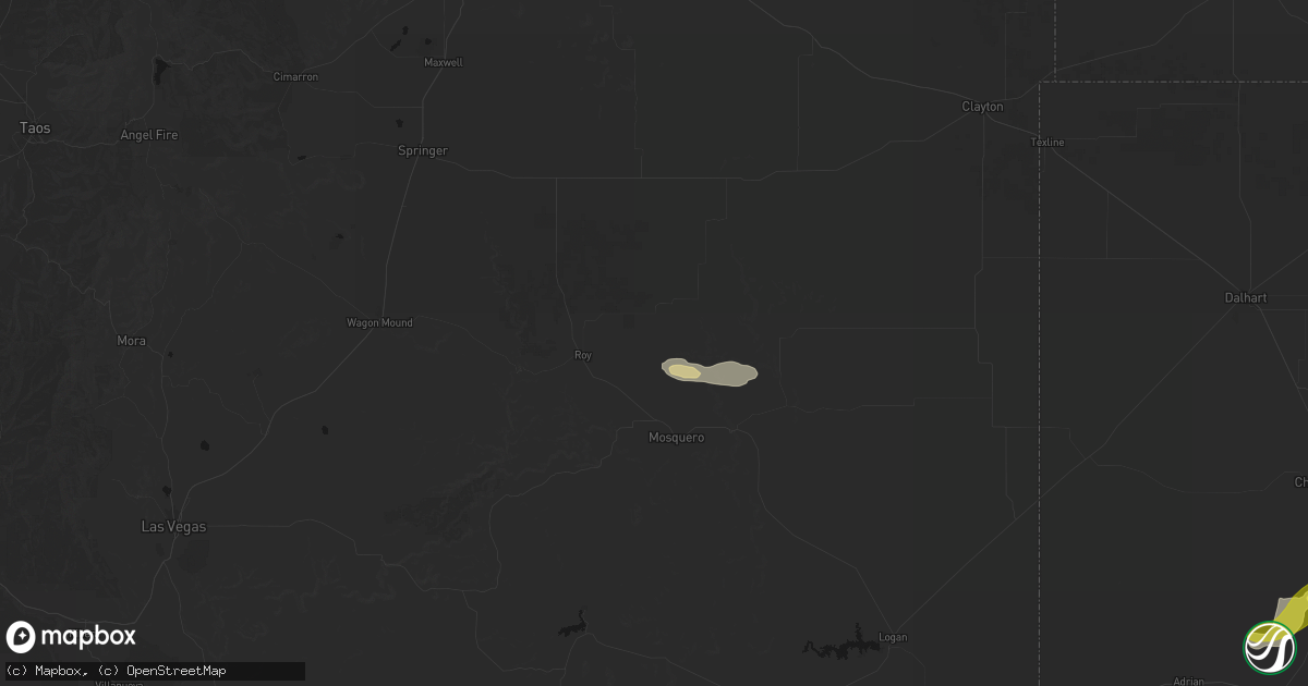 Hail map in Roy, NM on May 22, 2026