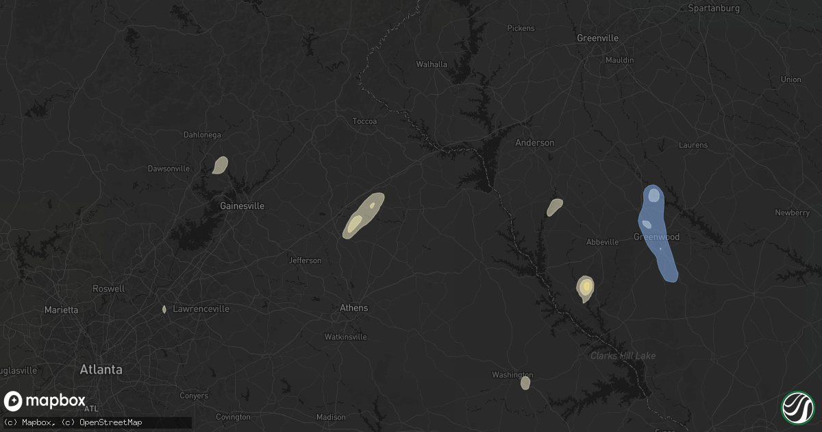 Hail map in Royston, GA on May 22, 2026