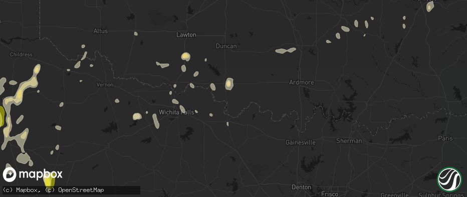 Hail map in Ryan, OK on May 22, 2026
