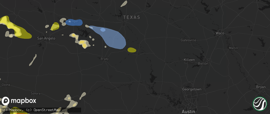 Hail map in San Saba, TX on May 22, 2026