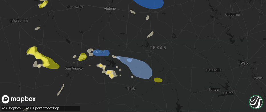 Hail map in Santa Anna, TX on May 22, 2026