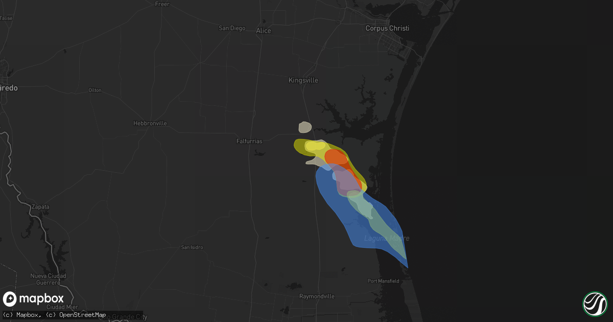 Hail map in Sarita, TX on May 22, 2026