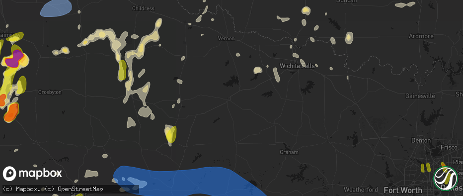 Hail map in Seymour, TX on May 22, 2026