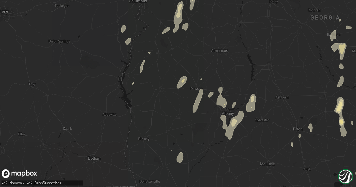 Hail map in Shellman, GA on May 22, 2026