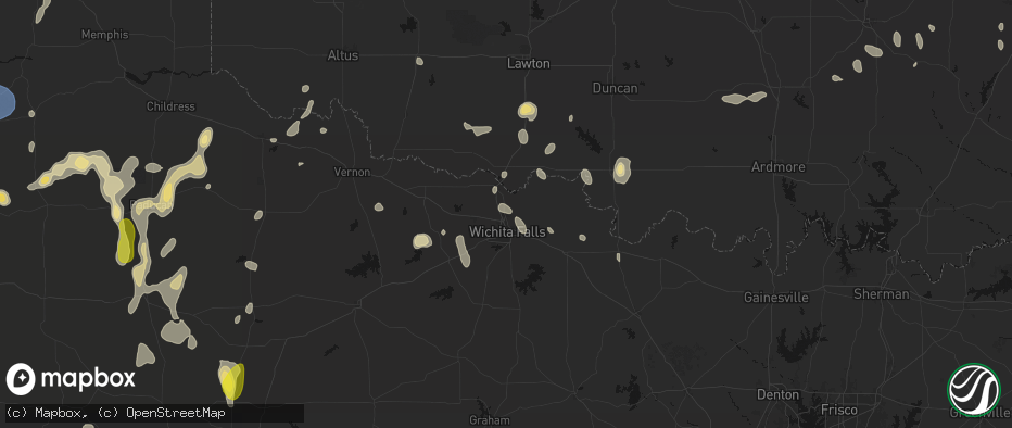 Hail map in Sheppard Afb, TX on May 22, 2026