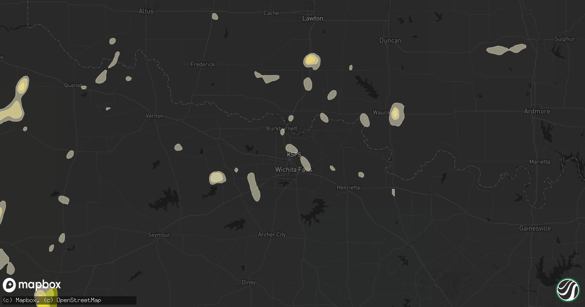 Hail map in Sheppard Afb, TX on May 22, 2026