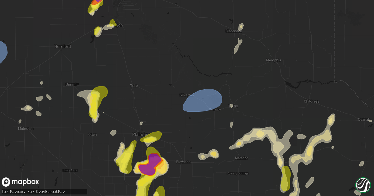 Hail map in Silverton, TX on May 22, 2026