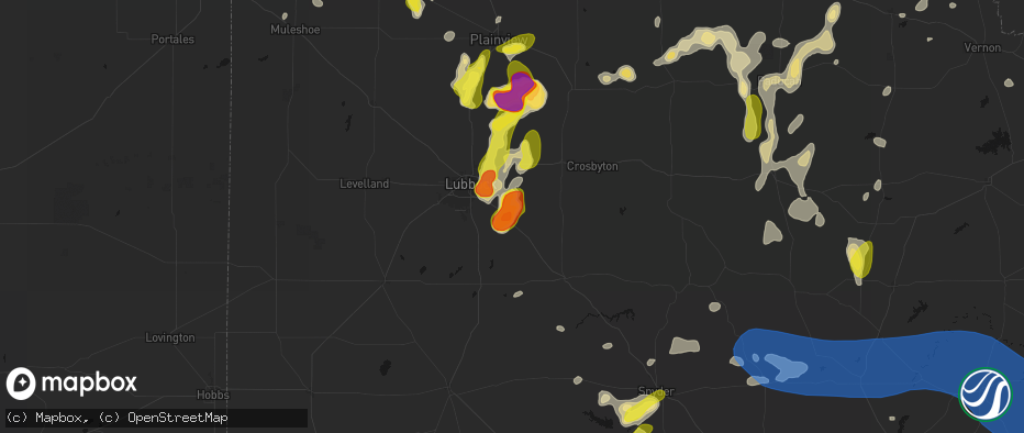 Hail map in Slaton, TX on May 22, 2026